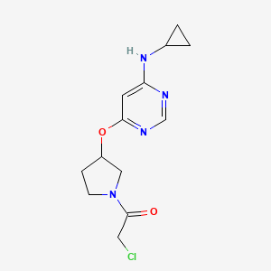molecular formula C13H17ClN4O2 B14799919 2-Chloro-1-[3-[6-(cyclopropylamino)pyrimidin-4-yl]oxypyrrolidin-1-yl]ethanone 