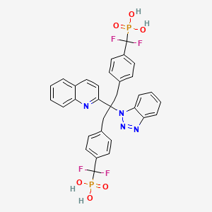 molecular formula C32H26F4N4O6P2 B14799953 Phosphonic acid, [[2-(1H-benzotriazol-1-yl)-2-(2-quinolinyl)-1,3-propanediyl]bis[4,1-phenylene(difluoromethylene)]]bis- 