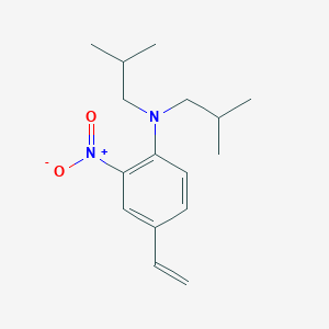 molecular formula C16H24N2O2 B14800014 Benzenamine, 4-ethenyl-N,N-bis(2-methylpropyl)-2-nitro- 