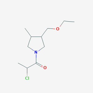 molecular formula C11H20ClNO2 B1480010 2-Chloro-1-(3-(ethoxymethyl)-4-methylpyrrolidin-1-yl)propan-1-one CAS No. 2098092-66-9
