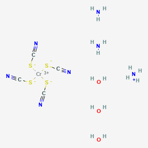 molecular formula C4H16CrN7O3S4 B14800344 Azanium;azane;chromium(3+);tetrathiocyanate;trihydrate 