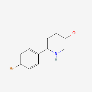 molecular formula C12H16BrNO B14800357 Piperidine, 2-(4-bromophenyl)-5-methoxy- 