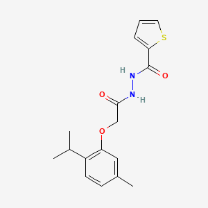 molecular formula C17H20N2O3S B14800387 N'-{2-[5-methyl-2-(propan-2-yl)phenoxy]acetyl}thiophene-2-carbohydrazide 