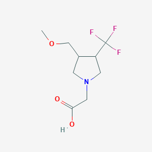 molecular formula C9H14F3NO3 B1480041 2-(3-(Methoxymethyl)-4-(trifluoromethyl)pyrrolidin-1-yl)acetic acid CAS No. 2098036-72-5