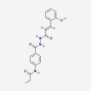 molecular formula C20H21N3O4 B14800411 N-[4-({2-[(2E)-3-(2-methoxyphenyl)prop-2-enoyl]hydrazinyl}carbonyl)phenyl]propanamide 