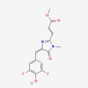molecular formula C15H12F2N2O4 B14800566 Methyl (Z)-3-(4-((E)-3,5-difluoro-4-hydroxybenzylidene)-1-methyl-5-oxo-4,5-dihydro-1H-imidazol-2-yl)acrylate 