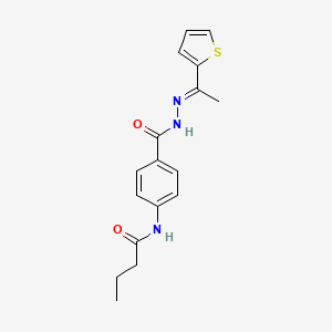 molecular formula C17H19N3O2S B14800584 N-[4-({(2E)-2-[1-(thiophen-2-yl)ethylidene]hydrazinyl}carbonyl)phenyl]butanamide 