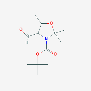 molecular formula C12H21NO4 B14800602 Tert-butyl 4-formyl-2,2,5-trimethyl-1,3-oxazolidine-3-carboxylate 