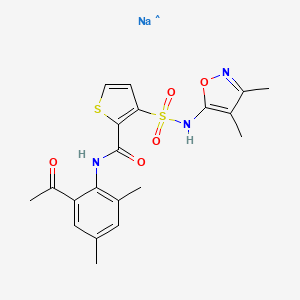 molecular formula C20H21N3NaO5S2 B14800643 N-(2-Acetyl-4,6-dimethylphenyl)-3-[[(3,4-dimethyl-5-isoxazolyl)amino]sulfonyl]-2-thiophenecarboxamide (sodium) 