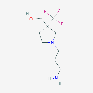 molecular formula C9H17F3N2O B1480077 (1-(3-Aminopropyl)-3-(trifluoromethyl)pyrrolidin-3-yl)methanol CAS No. 2097963-52-3