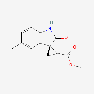 molecular formula C13H13NO3 B14800800 rel-Methyl (1R,2R)-5'-methyl-2'-oxospiro[cyclopropane-1,3'-indoline]-2-carboxylate 