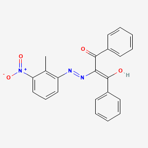 molecular formula C22H17N3O4 B14800845 2-[(2-Methyl-3-nitrophenyl)hydrazinylidene]-1,3-diphenylpropane-1,3-dione 