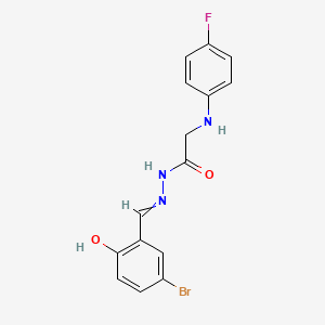 molecular formula C15H13BrFN3O2 B14801057 N-[(5-bromo-2-hydroxyphenyl)methylideneamino]-2-(4-fluoroanilino)acetamide 