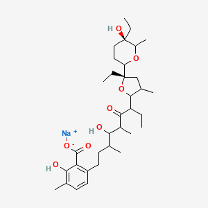 molecular formula C34H53NaO8 B14801066 Lasalocid-A (sodium);Ionophore X-537A (sodium);Antibiotic X-537A (sodium) 