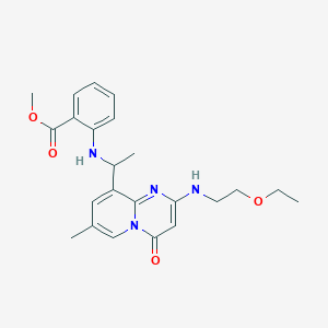 molecular formula C23H28N4O4 B14801069 Methyl 2-[1-[2-(2-ethoxyethylamino)-7-methyl-4-oxopyrido[1,2-a]pyrimidin-9-yl]ethylamino]benzoate 