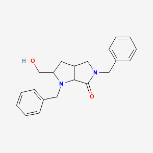 molecular formula C21H24N2O2 B14801106 rel-(2R,3aR,6aR)-1,5-Dibenzyl-2-(hydroxymethyl)hexahydropyrrolo[3,4-b]pyrrol-6(1H)-one 