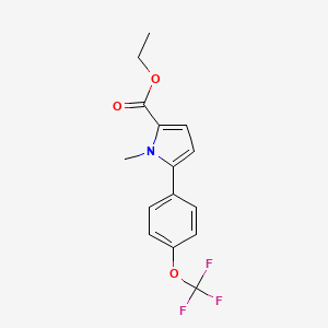molecular formula C15H14F3NO3 B14801152 Ethyl 1-methyl-5-(4-(trifluoromethoxy)phenyl)-1H-pyrrole-2-carboxylate 