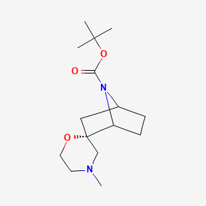 molecular formula C15H26N2O3 B14801182 Spiro[7-azabicyclo[2.2.1]heptane-2,2'-morpholine]-7-carboxylic acid, 4'-methyl-, 1,1-dimethylethyl ester, (1S,2S,4R)- 