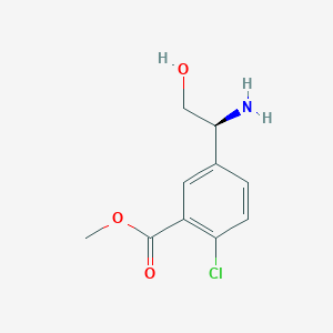 molecular formula C10H12ClNO3 B14801261 Methyl (S)-5-(1-amino-2-hydroxyethyl)-2-chlorobenzoate 