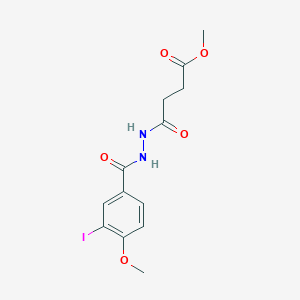 molecular formula C13H15IN2O5 B14801377 Methyl 4-{2-[(3-iodo-4-methoxyphenyl)carbonyl]hydrazinyl}-4-oxobutanoate 