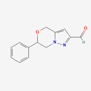 molecular formula C13H12N2O2 B1480138 6-phenyl-6,7-dihydro-4H-pyrazolo[5,1-c][1,4]oxazine-2-carbaldehyde CAS No. 2098111-75-0