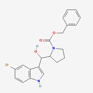 molecular formula C21H21BrN2O3 B14801398 benzyl 2-[(5-bromo-1H-indol-3-yl)-hydroxymethyl]pyrrolidine-1-carboxylate 