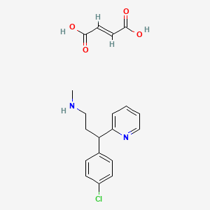 molecular formula C19H21ClN2O4 B14801460 Desmethyl chlorpheniramine fumarate CAS No. 2321385-26-4