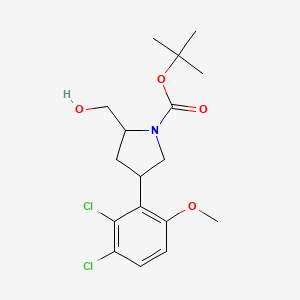 molecular formula C17H23Cl2NO4 B14801497 tert-butyl (2S,4R)-4-(2,3-dichloro-6-methoxy-phenyl)-2-(hydroxymethyl)pyrrolidine-1-carboxylate 