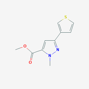 molecular formula C10H10N2O2S B1480153 methyl 1-methyl-3-(thiophen-3-yl)-1H-pyrazole-5-carboxylate CAS No. 2098004-42-1