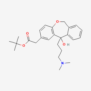 molecular formula C25H33NO4 B14801534 Tert-butyl2-(11-(3-(dimethylamino)propyl)-11-hydroxy-6,11-dihydrodibenzo[b,e]oxepin-2-yl)acetate 