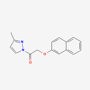 molecular formula C16H14N2O2 B14801548 1-(3-methyl-1H-pyrazol-1-yl)-2-(naphthalen-2-yloxy)ethanone 
