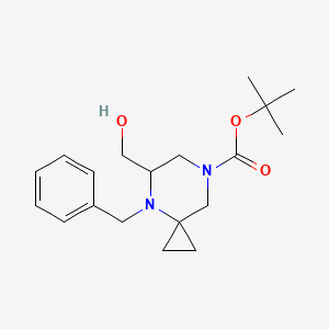molecular formula C19H28N2O3 B14801555 Tert-butyl 4-benzyl-5-(hydroxymethyl)-4,7-diazaspiro[2.5]octane-7-carboxylate 