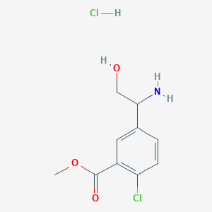 molecular formula C10H13Cl2NO3 B14801569 Methyl 5-(1-amino-2-hydroxyethyl)-2-chlorobenzoate;hydrochloride 