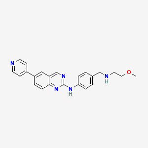 molecular formula C23H23N5O B14801578 N-(4-{[(2-Methoxyethyl)amino]methyl}phenyl)-6-(Pyridin-4-Yl)quinazolin-2-Amine 