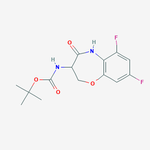 molecular formula C14H16F2N2O4 B14801641 tert-butyl N-(6,8-difluoro-4-oxo-3,5-dihydro-2H-1,5-benzoxazepin-3-yl)carbamate 