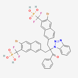 molecular formula C38H27Br2F4N3O7P2 B14801655 Phosphonic acid, P,P'-[[2-(1H-benzotriazol-1-yl)-2-benzoyl-1,3-propanediyl]bis[(3-bromo-7,2-naphthalenediyl)(difluoromethylene)]]bis- 