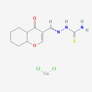 molecular formula C11H15Cl2CuN3O2S B14801676 Dichlorocopper;[(4-oxo-4a,5,6,7,8,8a-hexahydrochromen-3-yl)methylideneamino]thiourea 