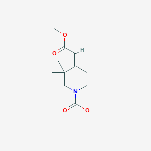 molecular formula C16H27NO4 B14801713 tert-butyl (4Z)-4-(2-ethoxy-2-oxoethylidene)-3,3-dimethylpiperidine-1-carboxylate 