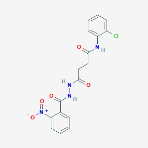 molecular formula C17H15ClN4O5 B14801844 N-(2-chlorophenyl)-4-{2-[(2-nitrophenyl)carbonyl]hydrazinyl}-4-oxobutanamide 