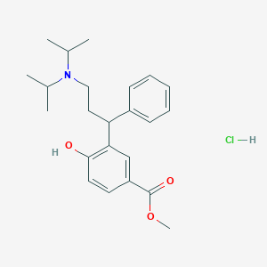 molecular formula C23H32ClNO3 B14801900 methyl 3-[3-[di(propan-2-yl)amino]-1-phenylpropyl]-4-hydroxybenzoate;hydrochloride 