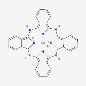 molecular formula C32H26CoN8 B14801966 Cobalt(2+);2,11,20,29,37,39-hexaza-38,40-diazanidanonacyclo[28.6.1.13,10.112,19.121,28.04,9.013,18.022,27.031,36]tetraconta-1(36),3,5,7,9,12,14,16,21,23,25,27,32,34-tetradecaene 
