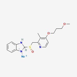 molecular formula C18H22N3NaO3S B14802001 sodium;2-[[4-(3-methoxypropoxy)-3-methylpyridin-2-yl]methylsulfinyl]-1,2-dihydrobenzimidazol-3-ide 