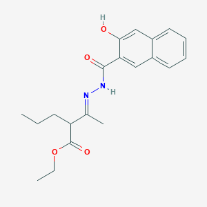molecular formula C20H24N2O4 B14802005 ethyl 2-[(1E)-1-{2-[(3-hydroxynaphthalen-2-yl)carbonyl]hydrazinylidene}ethyl]pentanoate 