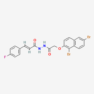 molecular formula C21H15Br2FN2O3 B14802023 (2E)-N'-{[(1,6-dibromonaphthalen-2-yl)oxy]acetyl}-3-(4-fluorophenyl)prop-2-enehydrazide 