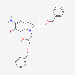 molecular formula C29H35FN2O3 B14802096 1-[5-Amino-6-fluoro-2-(2-methyl-1-phenylmethoxypropan-2-yl)-6,7-dihydroindol-1-yl]-3-phenylmethoxypropan-2-ol 