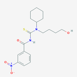 molecular formula C18H25N3O4S B14802112 N-[cyclohexyl(4-hydroxybutyl)carbamothioyl]-3-nitrobenzamide 