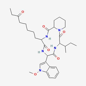 molecular formula C33H47N5O6 B14802214 cyclo[DL-Aoda-DL-nTrp(OMe)-DL-xiIle-DL-Pip] 