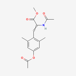 molecular formula C16H19NO5 B14802312 Methyl 2-acetamido-3-(4-acetyloxy-2,6-dimethylphenyl)prop-2-enoate 