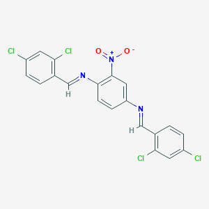 molecular formula C20H11Cl4N3O2 B14802314 N,N'-bis[(E)-(2,4-dichlorophenyl)methylidene]-2-nitrobenzene-1,4-diamine 