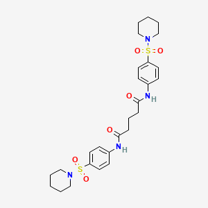 molecular formula C27H36N4O6S2 B14802332 N,N'-bis[4-(piperidin-1-ylsulfonyl)phenyl]pentanediamide 